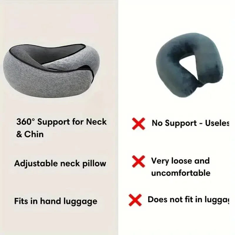 Ultimate Portable U-Shaped Memory Foam Travel Neck Pillow – Adjustable Snail Style for Comfort on the Go!