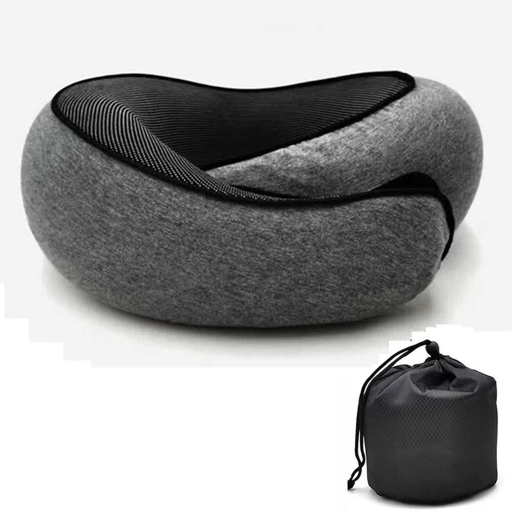 Ultimate Portable U-Shaped Memory Foam Travel Neck Pillow – Adjustable Snail Style for Comfort on the Go!