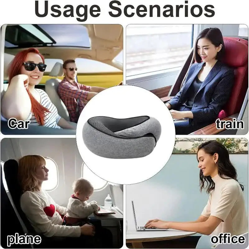 Ultimate Portable U-Shaped Memory Foam Travel Neck Pillow – Adjustable Snail Style for Comfort on the Go!