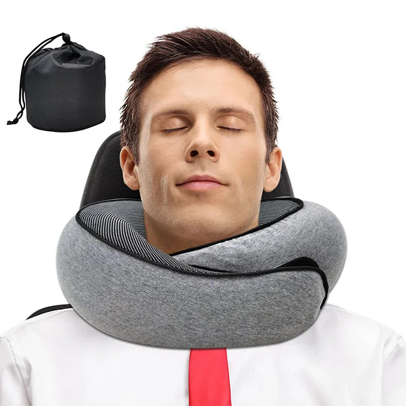 Ultimate Portable U-Shaped Memory Foam Travel Neck Pillow – Adjustable Snail Style for Comfort on the Go!