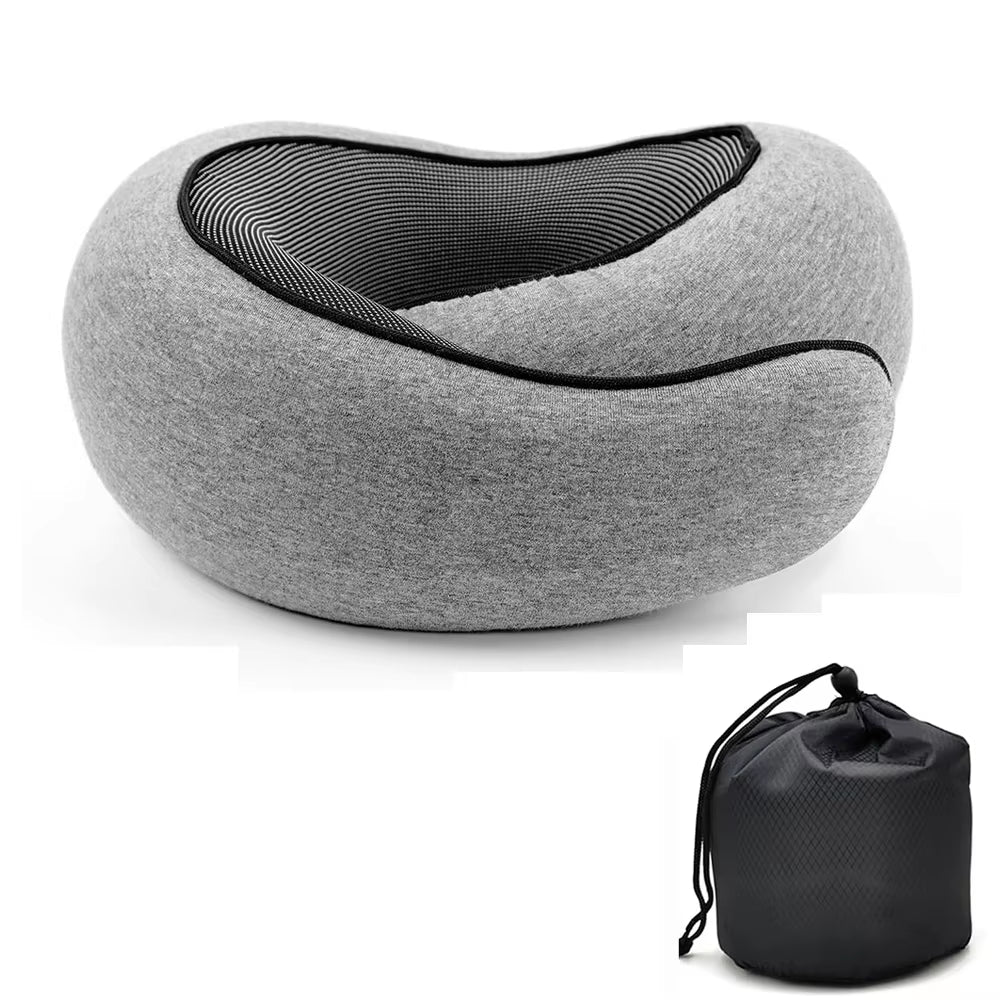 Ultimate Portable U-Shaped Memory Foam Travel Neck Pillow – Adjustable Snail Style for Comfort on the Go!