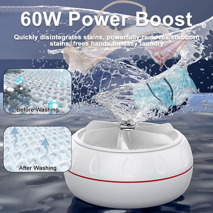 Say goodbye to dirt!!  Check out our 60W Portable Ultrasonic Washing Machine - perfect for clothes, fruits, and kitchen use! Ideal for home and travel! 🧺✨